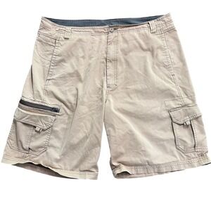 REI Mens Cargo Shorts 40 Beige Hiking Outdoors Organic Cotton Blend Casual